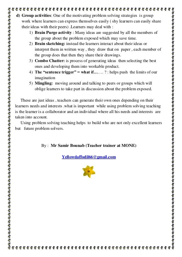 Critical thinking and problem-solving activities picture