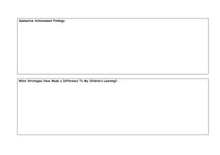 Summative Achievement Findings:




What Strategies Have Made a Difference To My Children’s Learning?
 