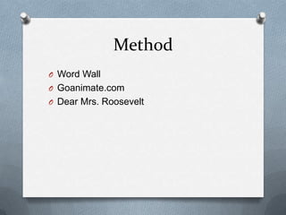 MethodWord WallGoanimate.comDear Mrs. Roosevelt