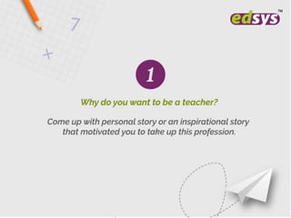 30+ Teacher Interview Questions and Answers | PPTX