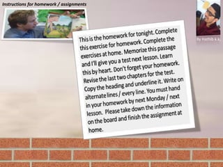 Instructions for homework / assignments
By Hathib k.k.
 