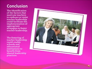 Teacher leadership in the minds of teachers | PPT