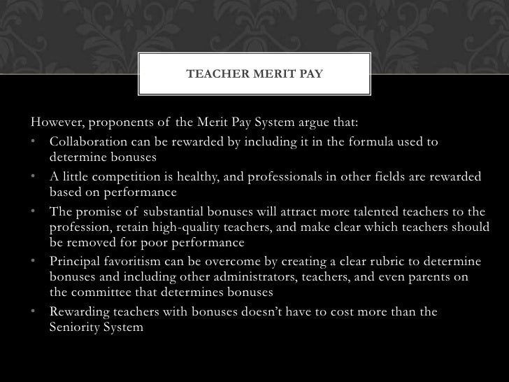 Teacher merit pay