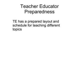 DoE, BoC, PITEs, … Strengthening GCETsResult 2.2: Upgrade capacity to deliver quality pre-service teacher education in selected universities and government collegesResult 2.5: Standards, curricula and modules developed for the revised degree for primary and middle school teachersDevelop a plan for technical assistancefor selected education institutionsEnsure that GCETs have the capacity to deliver the new/revised degreeFacilitate GCET linkages with surroundingpracticing schools