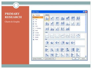 PRIMARY
RESEARCH
Charts & Graphs
 