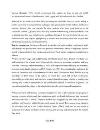 Teacher Rapport Examples TEACHER COMPETENCE AND PERFOMANCE | DOCX