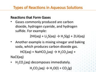 Understanding Reactions in Aqueous Solutions: Types and Equations | PPTX