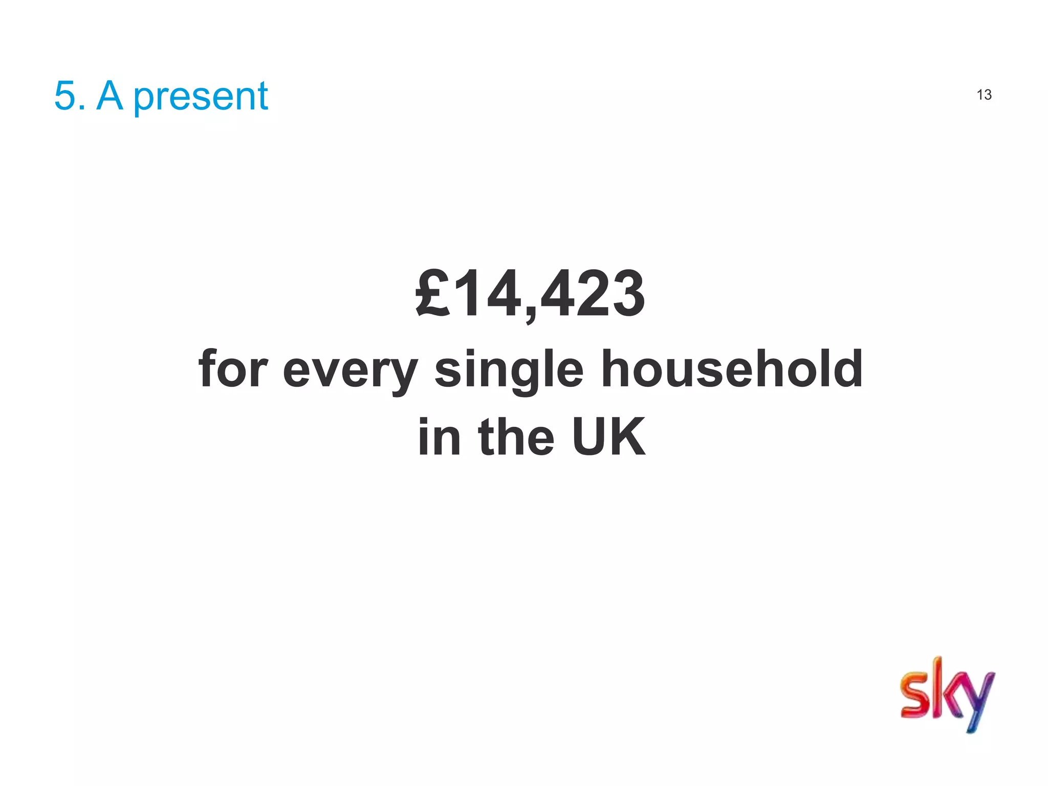 13
5. A present
£14,423
for every single household
in the UK
 