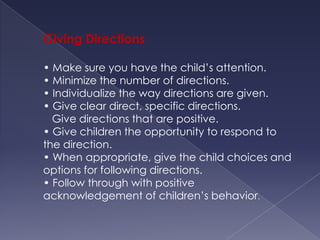 Positive Directions Examples Teacher 's role in recognizing and helping children with special ...