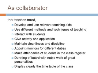 Teacher Roles And Responsibilities, Functions, Competencies, Qualitie…