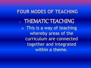 Teacher Roles in the Modes of Integrative Teaching | PPTX