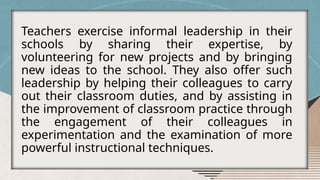 TEACHERS-AS-LEADERS, How to become a leader | PPTX