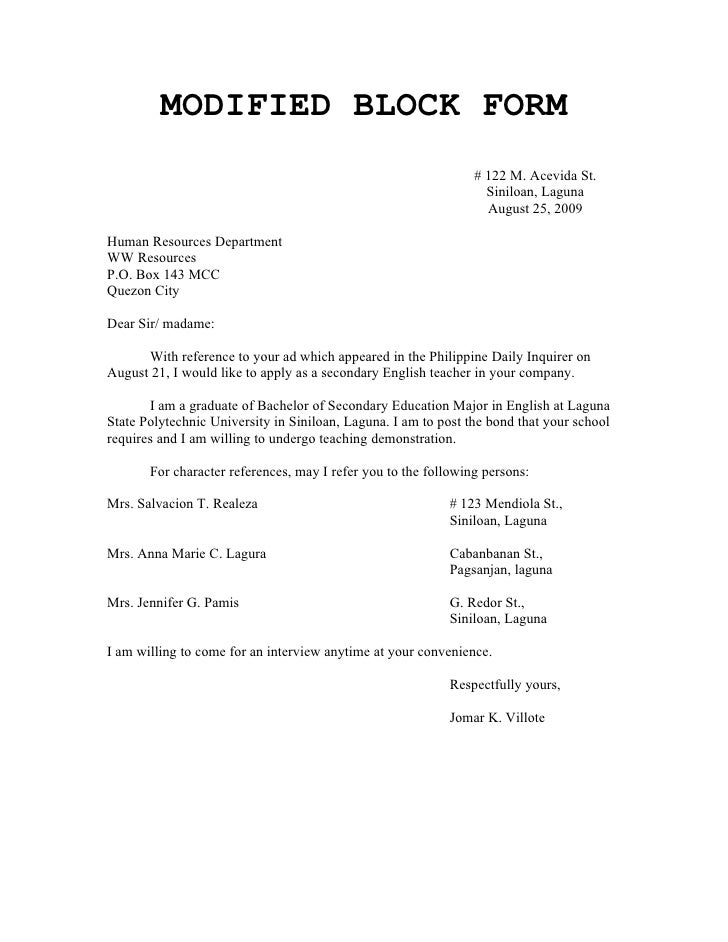 Block Form Letter Example Tagalog - Easy Block Letters