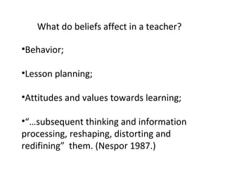 Teachers Beliefs Ppt
