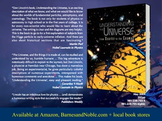 Available at Amazon, BarnesandNoble.com + local book stores
 