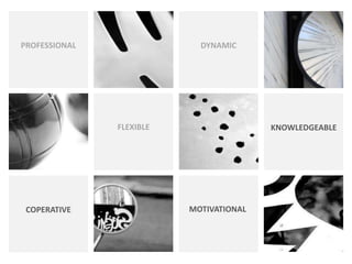 PROFESSIONALDYNAMICFLEXIBLEKNOWLEDGEABLEMOTIVATIONAL COPERATIVE