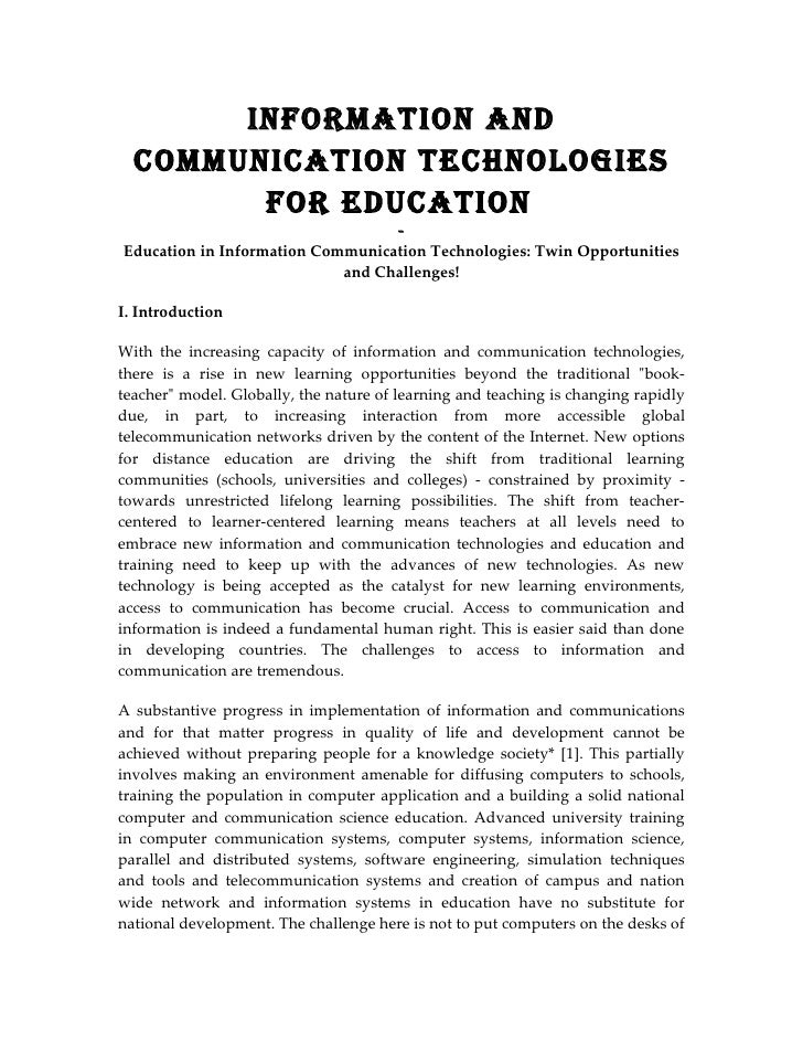 essay on information technology pdf