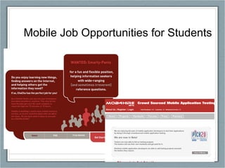 Mobile Job Opportunities for Students 