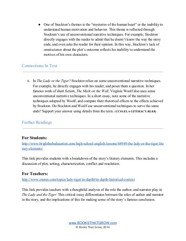 Persuasive essay on the lady or the tiger