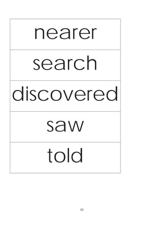 nearer
 search
discovered
   saw
   told

      62
 