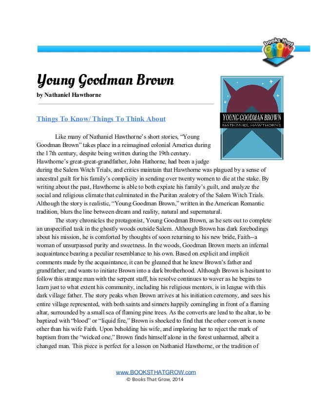 Young goodman brown nathaniel hawthorne analysis report