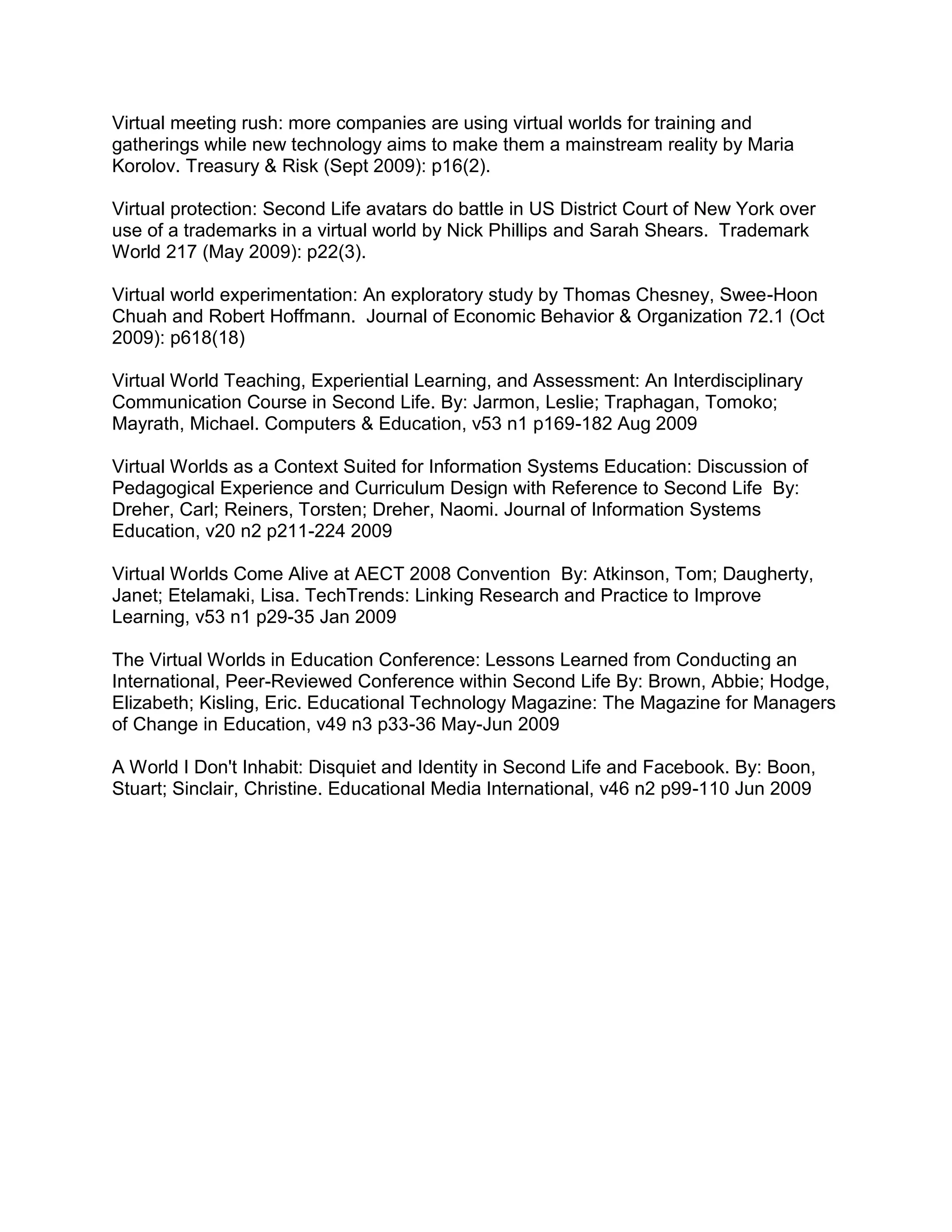 Teachers In  Second Life