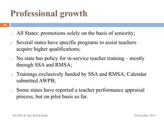 Presentation on Teachers in the indian Education System: Synthesis of a ...