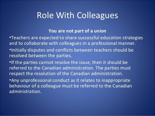 Teachers Professional Code Of Conduct