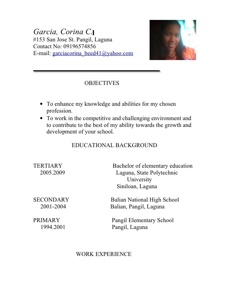 high school example resume