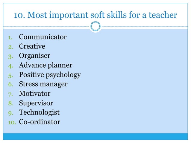 Soft skills for a best teacher | PDF | Professional School ...