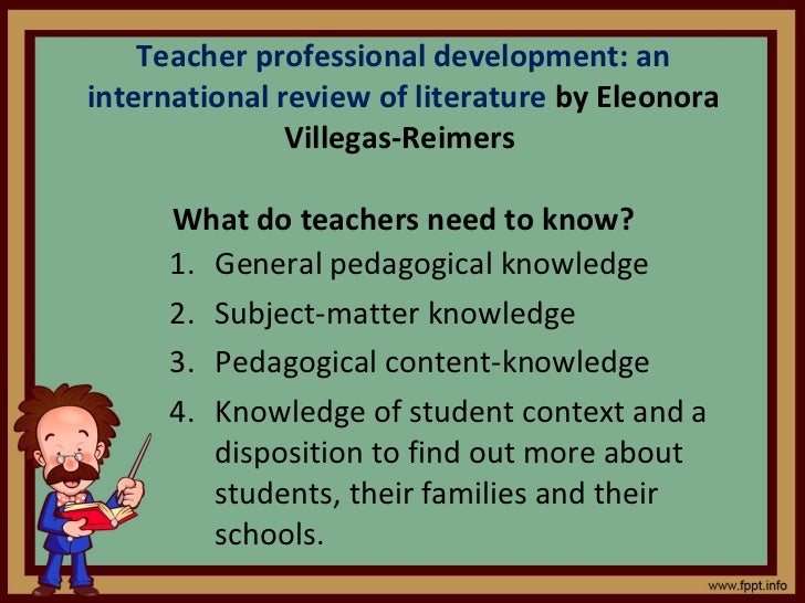 Literature review on professional development for teachers