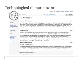 Technological demonstrator
 