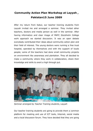 Teacher training workshop in Pakistan | PDF