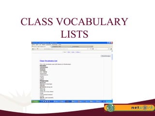 CLASS VOCABULARY LISTS 