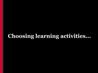 Choosing learning activities...
 