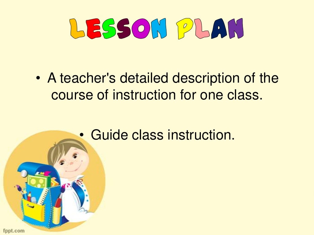Components Of A Lesson Plan