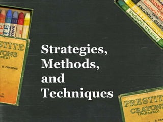 Strategies,
Methods,
and
Techniques
 
