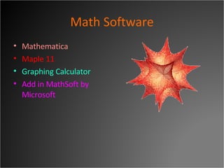 Math Software Mathematica Maple 11 Graphing Calculator   Add in MathSoft by Microsoft 