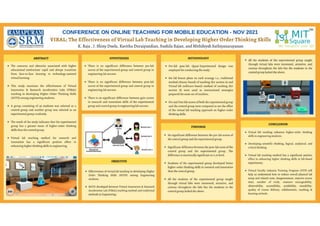 VIRAL: The Effectiveness of Virtual Lab Teaching in Developing Higher Order Thinking Skills