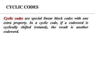 Comprehensive Overview of Cyclic Codes in Channel Coding and Error ...