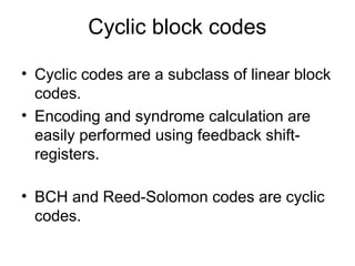 Comprehensive Overview of Cyclic Codes in Channel Coding and Error ...