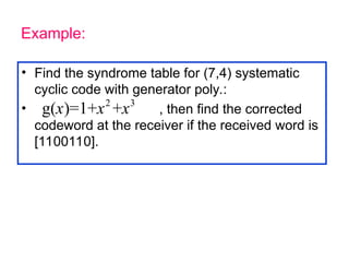 Comprehensive Overview of Cyclic Codes in Channel Coding and Error ...
