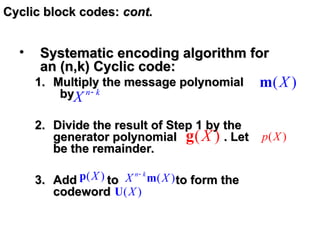 Comprehensive Overview of Cyclic Codes in Channel Coding and Error ...