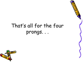 That’s all for the four
prongs. . .
 