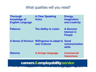 What qualities will you need? 