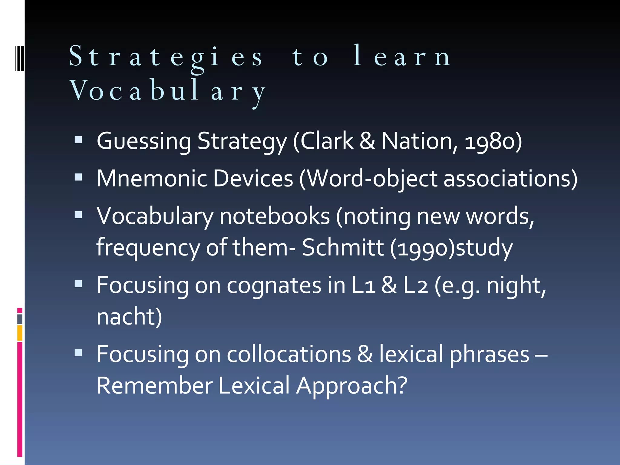 Teaching Grammar Vocabulary Ppt