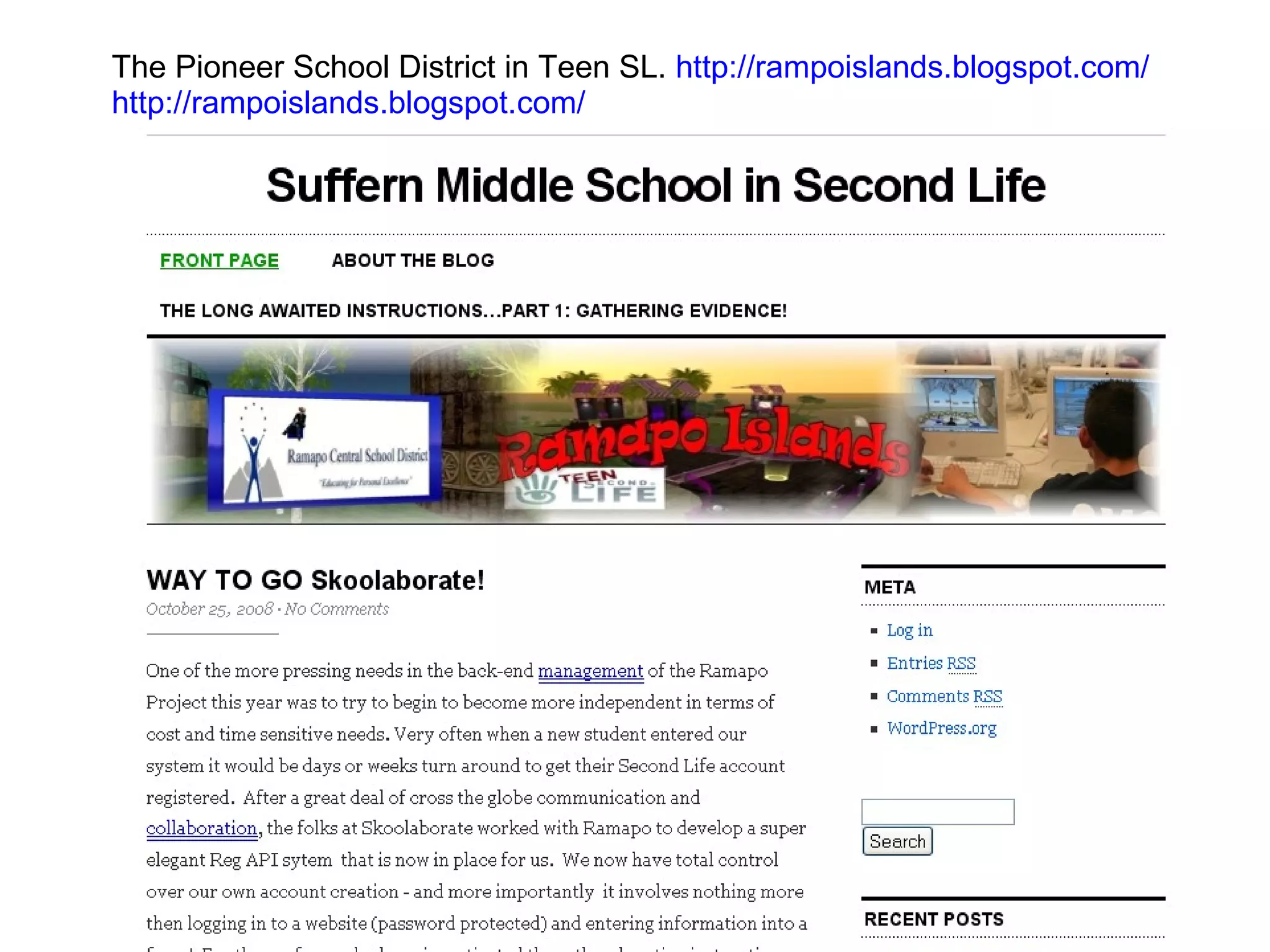 The Pioneer School District in Teen SL.  http://rampoislands.blogspot.com/ http://rampoislands.blogspot.com/ 