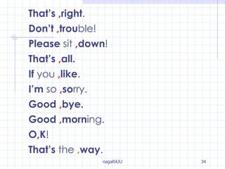 That’s   , right . Don’t   , trou ble! Please  sit  , down ! That’s  , all. If  you  , like . I’m  so  , so rry. Good  , bye. Good   , morn ing. O , K ! That’s  the  , way . 