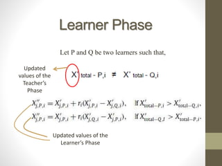 Teaching learning based optimization technique | PPSX