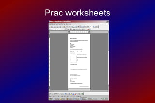 Prac worksheets 